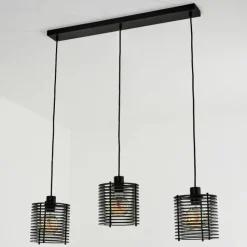 Luminaires Scandinaves-hofstein Suspension Boula Noir, 3 lumières