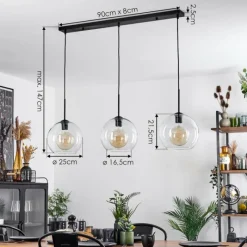 hofstein Suspension Boules 25 cm Koyoto Clair, 3 lumières