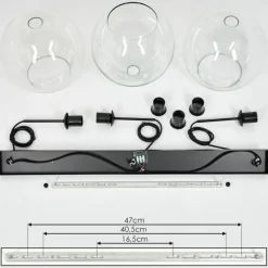 hofstein Suspension Boules 25 cm Koyoto Clair, 3 lumières