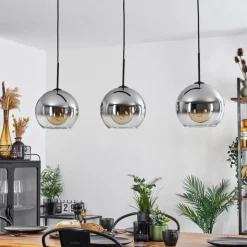 Suspension Verre Fumé-hofstein Suspension Boules 25 cm Koyoto Clair, Fumé, 3 lumières
