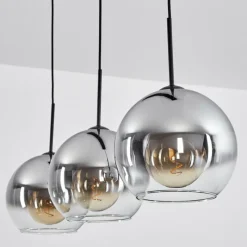 Suspension Verre Fumé-hofstein Suspension Boules 25 cm Koyoto Clair, Fumé, 3 lumières