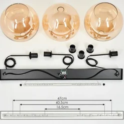 hofstein Suspension Boules 25 cm Koyoto Ambre, 3 lumières