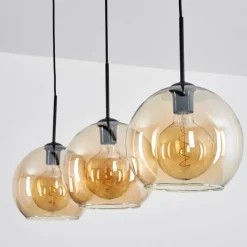 hofstein Suspension Boules 25 cm Koyoto Ambre, 3 lumières