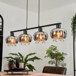 hofstein Suspension Boundry Noir, 4 lumières