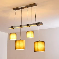 Lampes En Tissu-hofstein Suspension Bramois Gris, 4 lumières