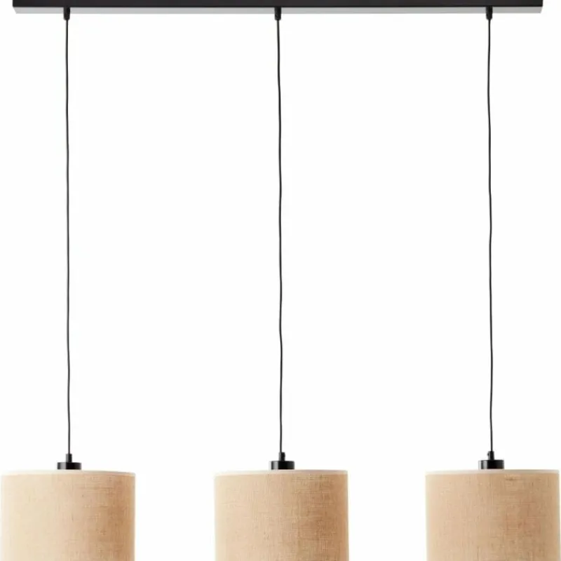 Lampes En Tissu-Luminaires Brilliant Suspension Brilliant Aniela Noir, 3 lumières