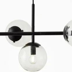 Suspension Verre Fumé-Luminaires Brilliant Suspension Brilliant Ariol Noir, 5 lumières