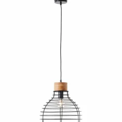 Lampes Industrielles-Luminaires Brilliant Suspension Brilliant Avia Bois clair, Noir, 1 lumière