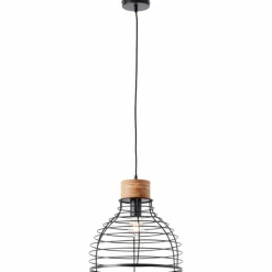 Lampes Industrielles-Luminaires Brilliant Suspension Brilliant Avia Bois clair, Noir, 1 lumière