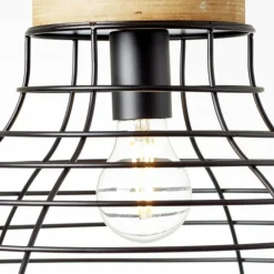 Lampes Industrielles-Luminaires Brilliant Suspension Brilliant Avia Bois clair, Noir, 1 lumière