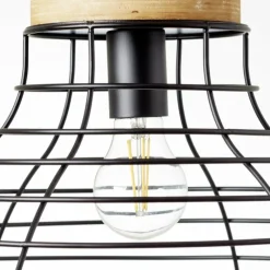 Lampes Industrielles-Luminaires Brilliant Suspension Brilliant Avia Bois clair, Noir, 1 lumière