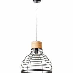 Lampes Industrielles-Luminaires Brilliant Suspension Brilliant Avia Bois clair, Noir, 1 lumière