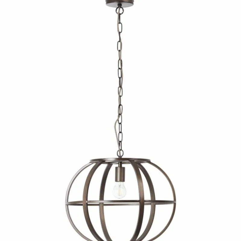 Luminaires Rustiques-Luminaires Brilliant Suspension Brilliant Basia Brun, Bronze, Bruni, 1 lumière