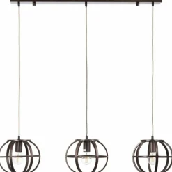 Lampes Industrielles-Luminaires Brilliant Suspension Brilliant Basia Bronze, 3 lumières