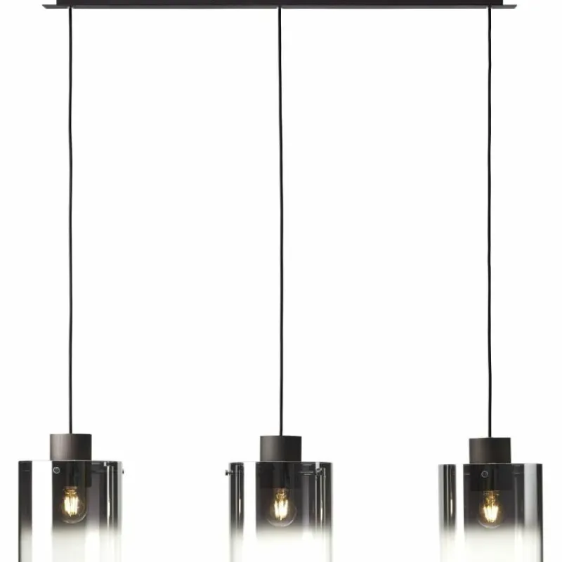 Luminaires Rustiques-Luminaires Brilliant Suspension Brilliant Beth Noir, 3 lumières