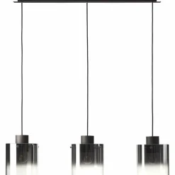 Luminaires Rustiques-Luminaires Brilliant Suspension Brilliant Beth Noir, 3 lumières