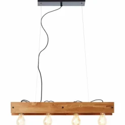 Luminaires Rustiques-Luminaires Brilliant Suspension Brilliant Calandra Bois clair, Noir, 4 lumières
