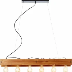Luminaires Rustiques-Luminaires Brilliant Suspension Brilliant Calandra Bois clair, Noir, 6 lumières