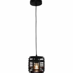 Luminaires Rustiques-Luminaires Brilliant Suspension Brilliant CROSSTOWN Bois foncé, Noir, 1 lumière