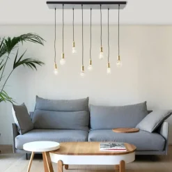 Luminaires Brilliant Suspension Brilliant Darcia Noir, 8 lumières* Suspensions