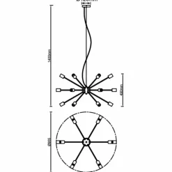 Luminaires Brilliant Suspension Brilliant Dree Noir, 18 lumières* Suspensions