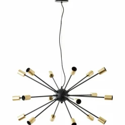 Lampes Dorées-Luminaires Brilliant Suspension Brilliant Dree Noir, 18 lumières