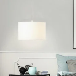 Lampes En Tissu-Luminaires Brilliant Suspension Brilliant Esher Argenté, 1 lumière