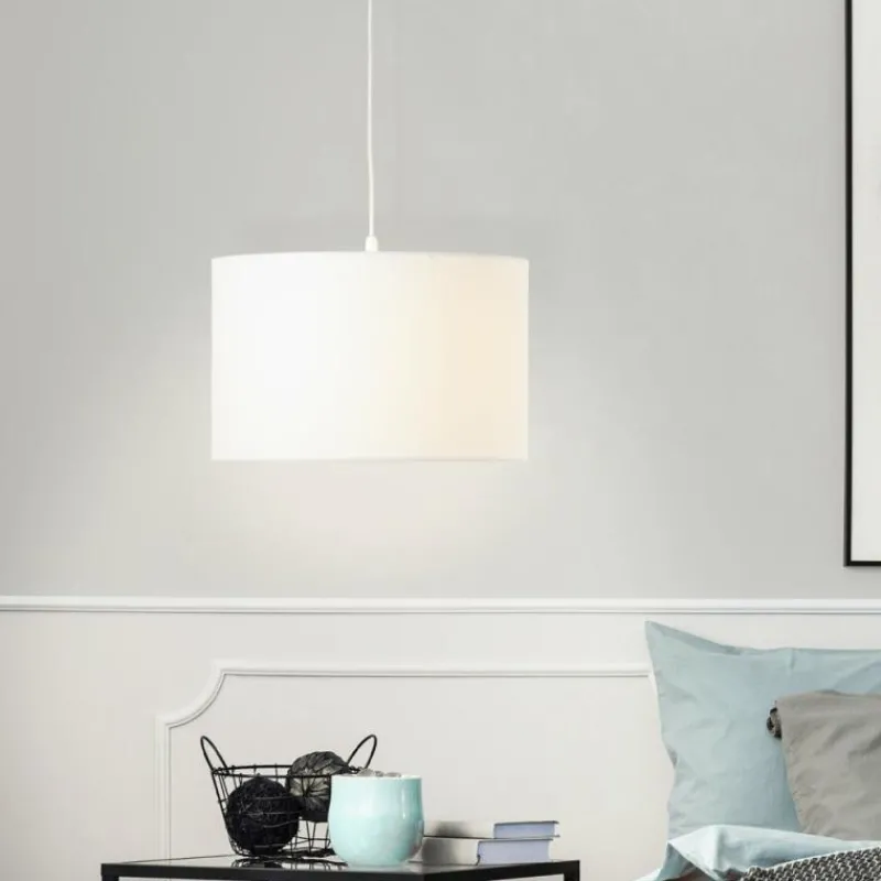 Lampes En Tissu-Luminaires Brilliant Suspension Brilliant Esher Argenté, 1 lumière