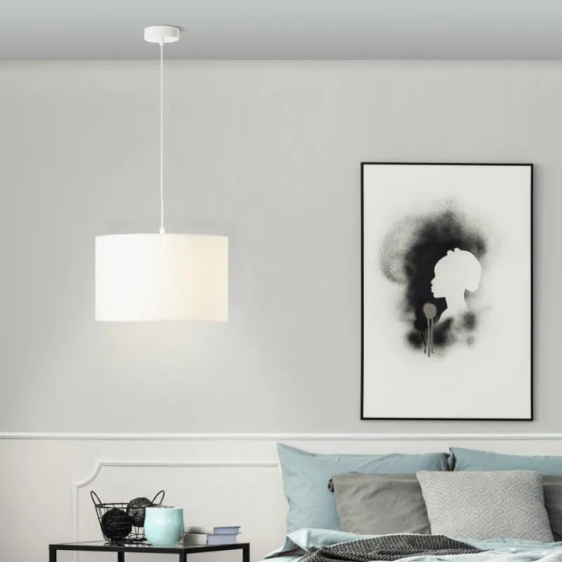 Lampes En Tissu-Luminaires Brilliant Suspension Brilliant Esher Argenté, 1 lumière