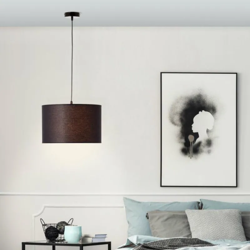 Lampes En Tissu-Luminaires Brilliant Suspension Brilliant Esher Argenté, 1 lumière