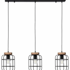 Luminaires Scandinaves-Luminaires Brilliant Suspension Brilliant Gwen Bois clair, Noir, 3 lumières
