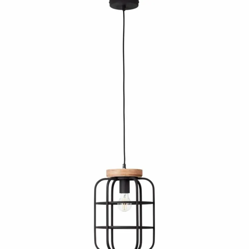 Luminaires Scandinaves-Luminaires Brilliant Suspension Brilliant Gwen Bois clair, Noir, 1 lumière
