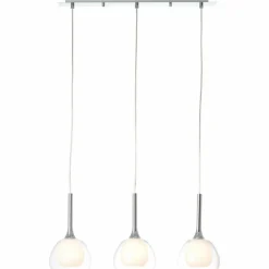Luminaires Brilliant Suspension Brilliant Hadan Chrome, 3 lumières