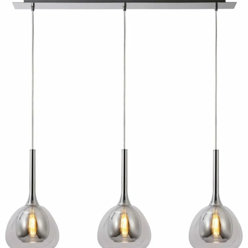 Luminaires Brilliant Suspension Brilliant Hadan Chrome, 3 lumières