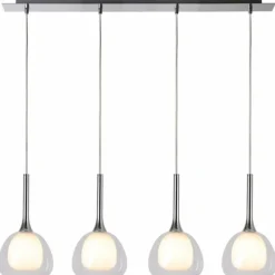 Luminaires Brilliant Suspension Brilliant Hadan Chrome, 4 lumières