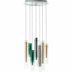 Lampes Dorées-Luminaires Brilliant Suspension Brilliant Inez LED Argenté, 7 lumières