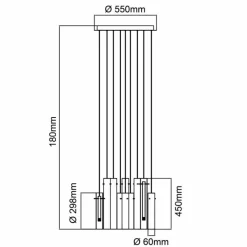 Lampes Dorées-Luminaires Brilliant Suspension Brilliant Inez LED Argenté, 14 lumières