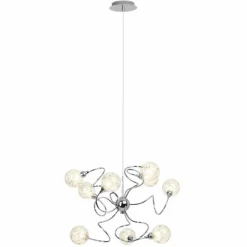 Luminaires Brilliant Suspension Brilliant Joya Chrome, 9 lumières