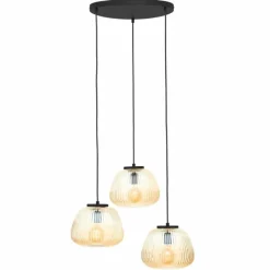 Luminaires Brilliant Suspension Brilliant Kaizen Noir, 3 lumières