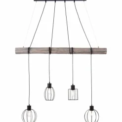 Luminaires Scandinaves-Luminaires Brilliant Suspension Brilliant Karlen Gris, Noir, 4 lumières