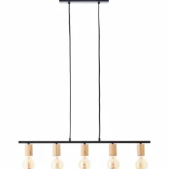 Lampes En Bois-Luminaires Brilliant Suspension Brilliant Kerry Écru, 5 lumières