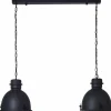 Lampes Industrielles-Luminaires Brilliant Suspension Brilliant Kiki Noir, 2 lumières