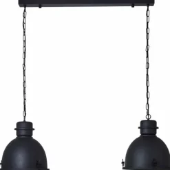 Lampes Industrielles-Luminaires Brilliant Suspension Brilliant Kiki Noir, 2 lumières