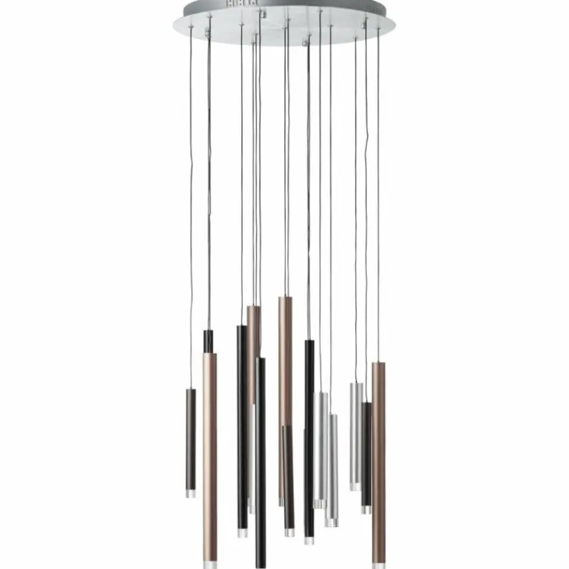 Luminaires Brilliant Suspension Brilliant Living Cembalo LED Brun, 16 lumières* Éclairage Led