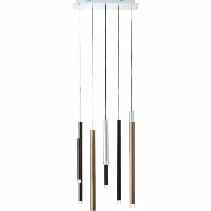 Luminaires Brilliant Suspension Brilliant Living Cembalo LED Brun, 8 lumières* Éclairage Led