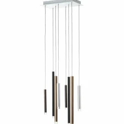 Luminaires Brilliant Suspension Brilliant Living Cembalo LED Brun, 8 lumières* Éclairage Led