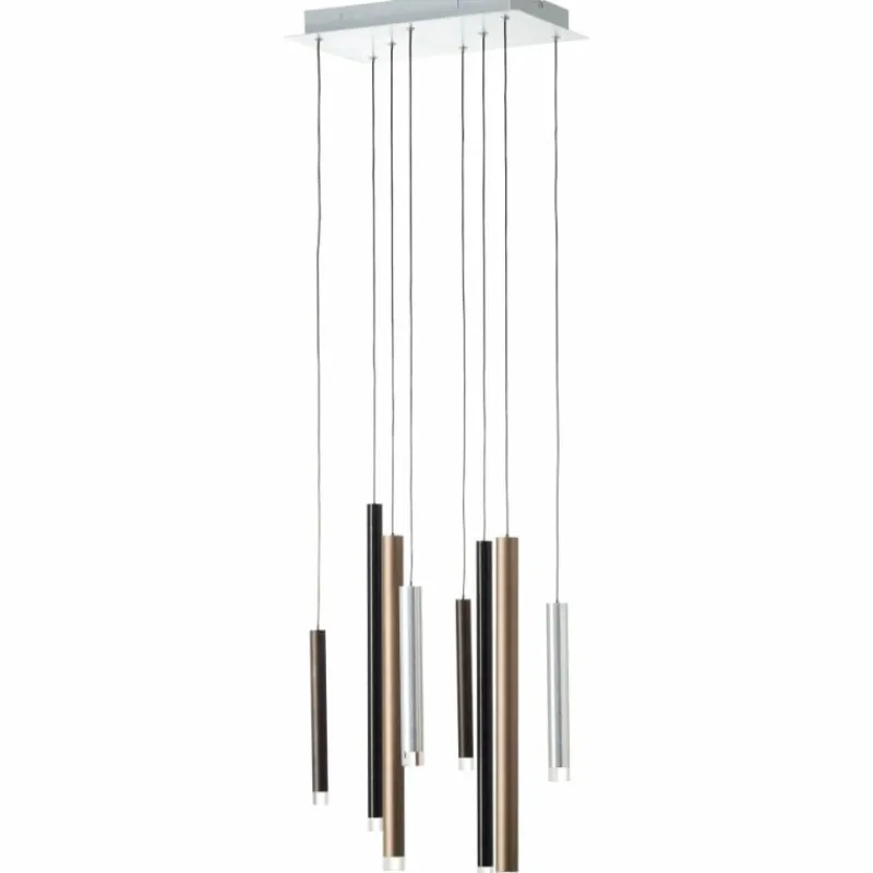 Luminaires Brilliant Suspension Brilliant Living Cembalo LED Brun, 8 lumières* Éclairage Led