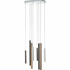 Luminaires Brilliant Suspension Brilliant Living Cembalo LED Brun, 8 lumières* Éclairage Led