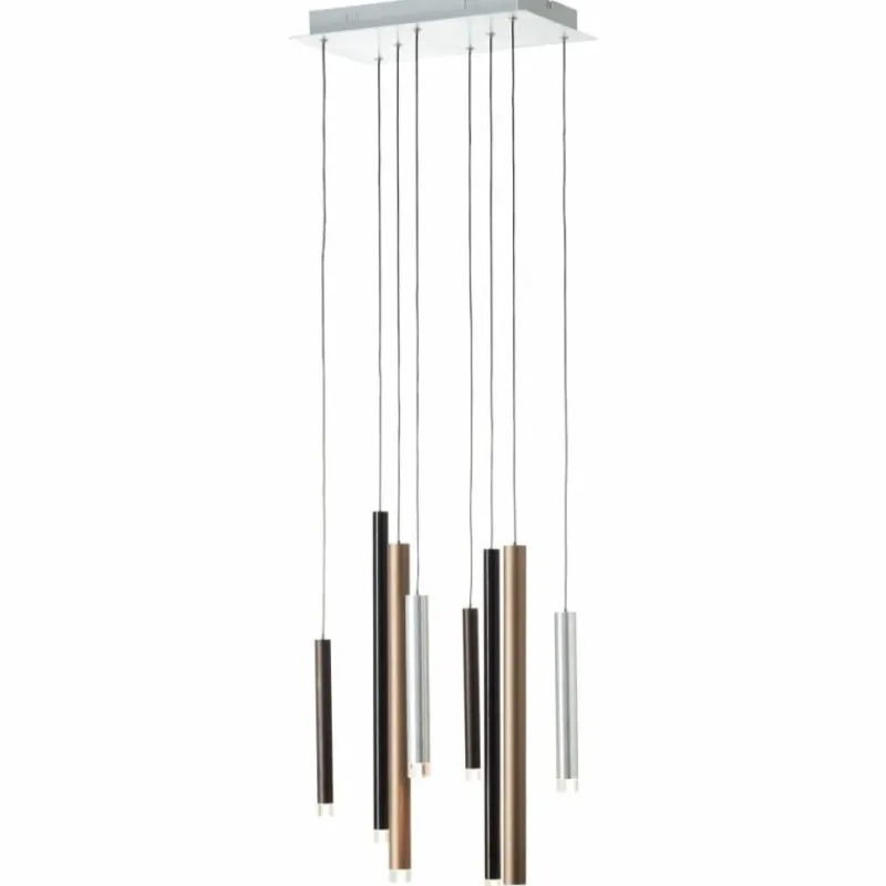 Luminaires Brilliant Suspension Brilliant Living Cembalo LED Brun, 8 lumières* Éclairage Led