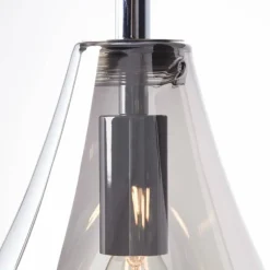 Suspension Verre Fumé-Luminaires Brilliant Suspension Brilliant Living Drops Chrome, 1 lumière
